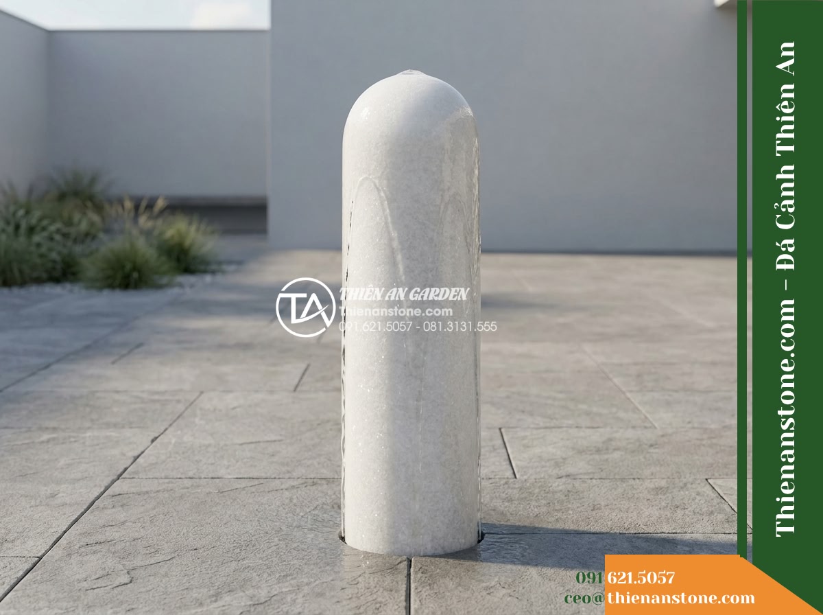 Trụ Phun Tròn Đỉnh Trào Tròn Mịn, D40cm Cao 1.2m