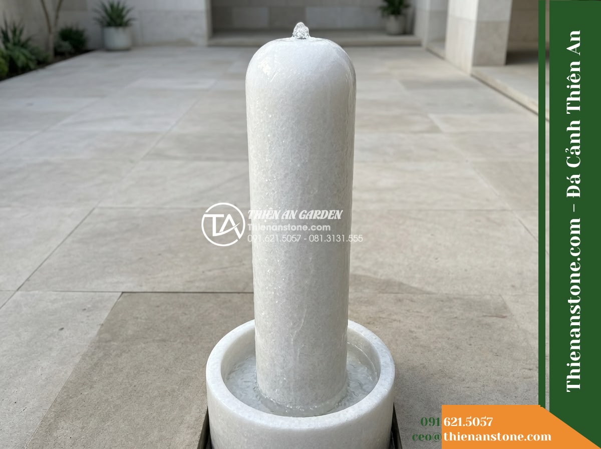 Trụ Phun Tròn Đỉnh Trào Tròn Mịn, D40cm Cao 1.2m
