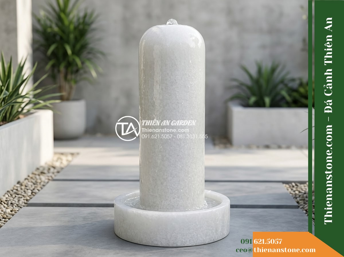 Trụ Phun Tròn Đỉnh Trào Tròn Mịn, D40cm Cao 1.2m