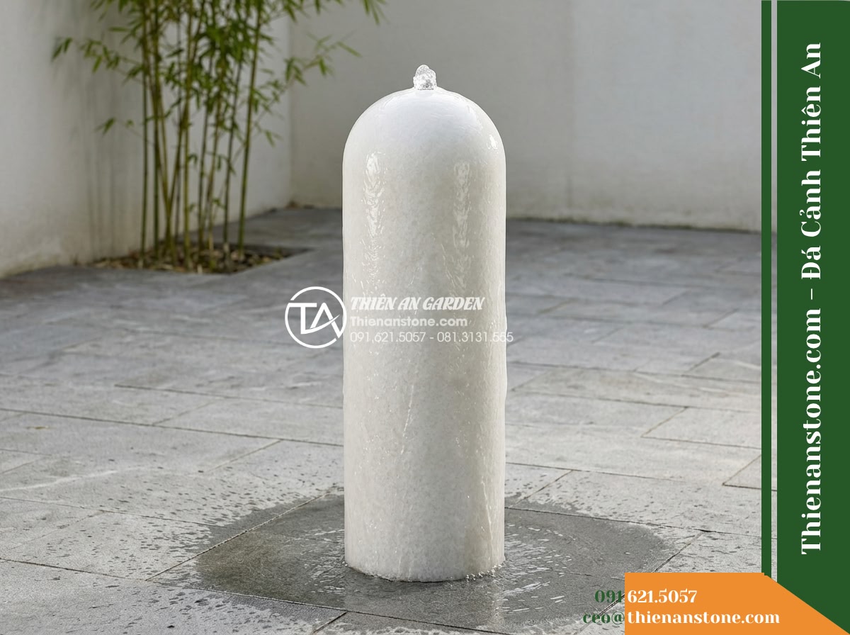 Trụ Phun Tròn Đỉnh Trào Tròn Mịn, D40cm Cao 1.2m