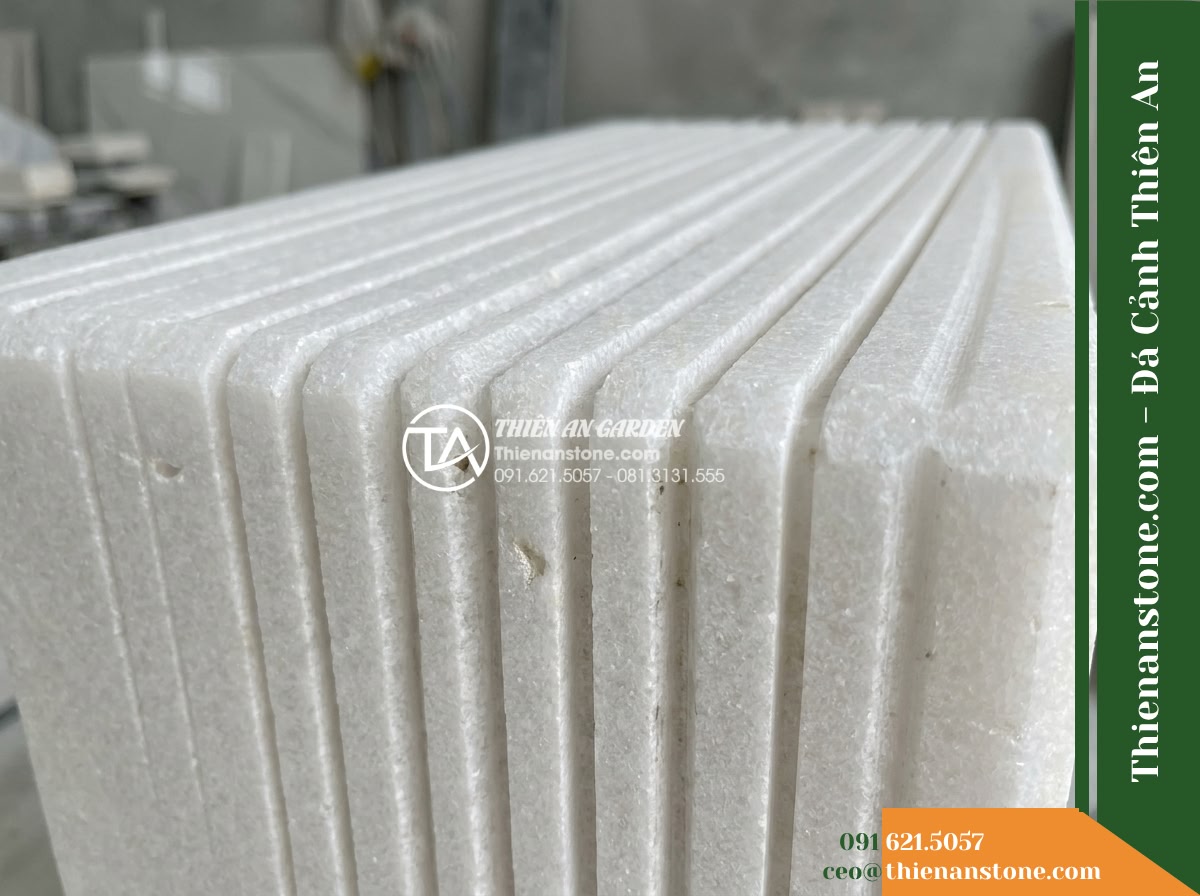 Trụ Phun Vuông Bo 4 Góc Sọc Kẻ, 35x35cm Cao 1.2m